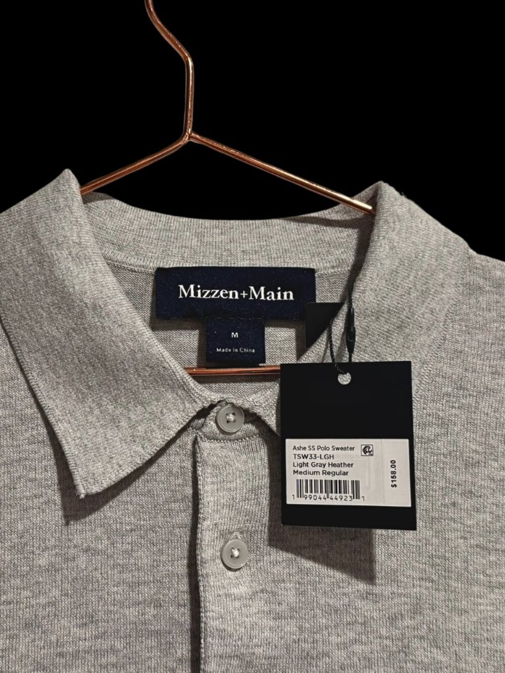50% Off Retail! | Cool Max | Gray Ashe Sweater Polo - Picture 7 of 8